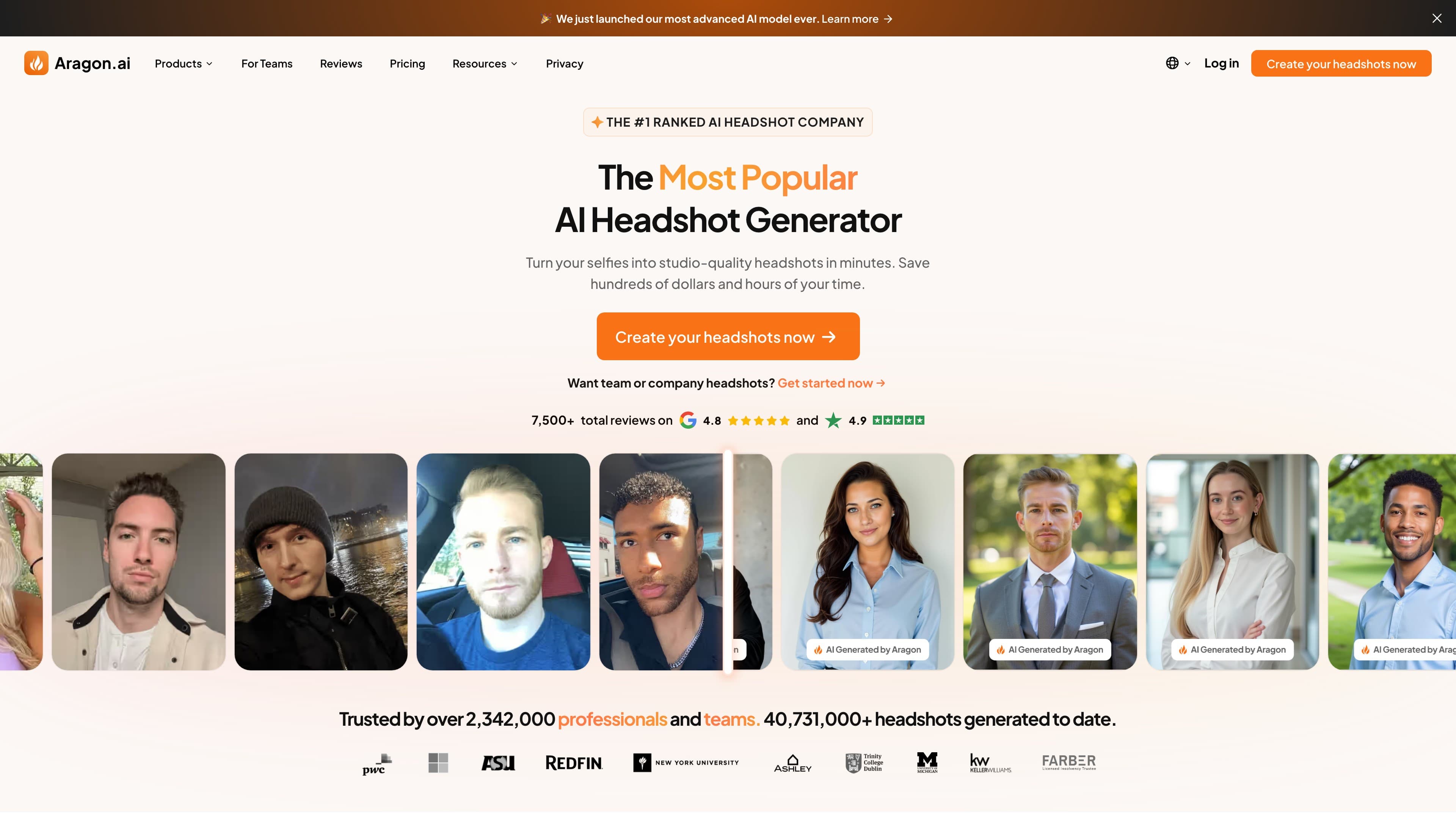 Aragon AI landing page screenshot